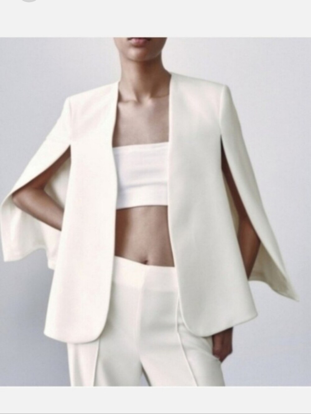 Zara white cape blazer size S - Picture 12 of 15